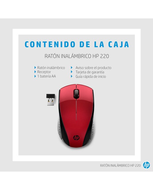 Ratón inalámbrico HP 220 Rojo - Rojo / Negro Rojo / Negro-6