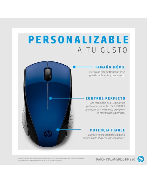Rato Sem Fios HP 220 - Azul Azul / Preto-3
