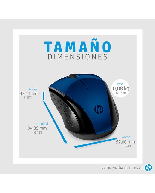 Rato Sem Fios HP 220 - Azul Azul / Preto-4
