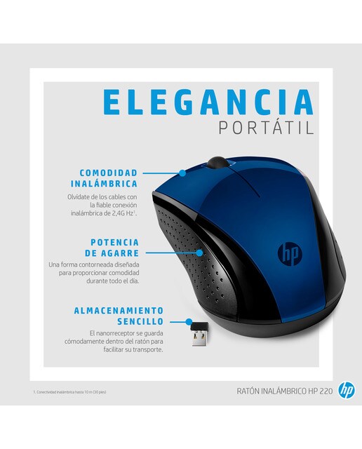 Rato Sem Fios HP 220 - Azul Azul / Preto-5