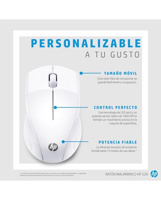 Rato Sem Fios HP 220 - Branco Branco-4