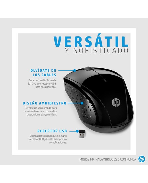 Ratón inalámbrico HP 220 Negro Negro-4