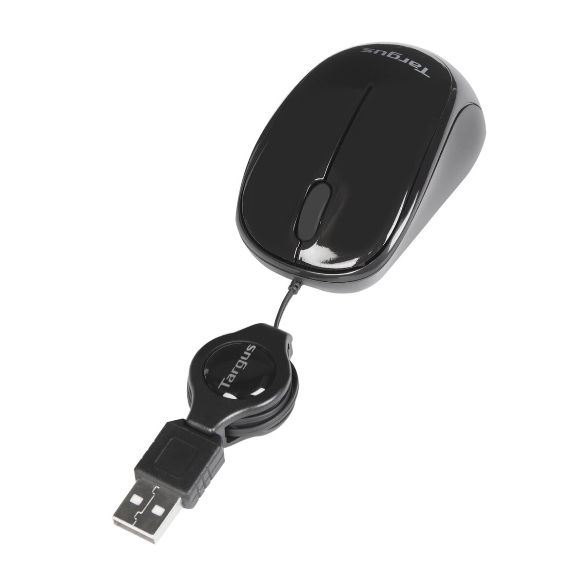 Ratón óptico Targus AMU75EU con cable retráctil Negro-3