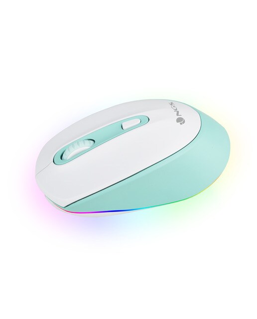 Ratón óptico inalámbrico NGS SMOG MINT-RB Multidispositivo con iluminación LED Verde / Blanco-2
