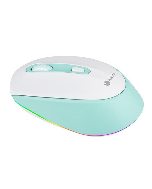 Ratón óptico inalámbrico NGS SMOG MINT-RB Multidispositivo con iluminación LED Verde / Blanco-3