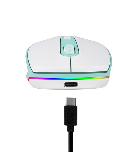 Ratón óptico inalámbrico NGS SMOG MINT-RB Multidispositivo con iluminación LED Verde / Blanco-5