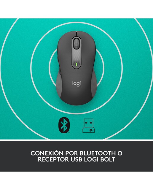 Ratón óptico inalámbrico Logitech Signature M650 Grande Grafito Grafito-6