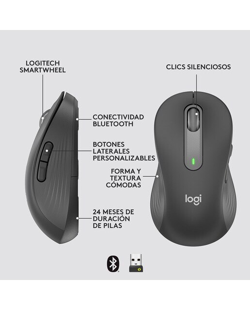 Ratón inalámbrico Logitech Signature M650 L LEFT - Grafito Grafito-6