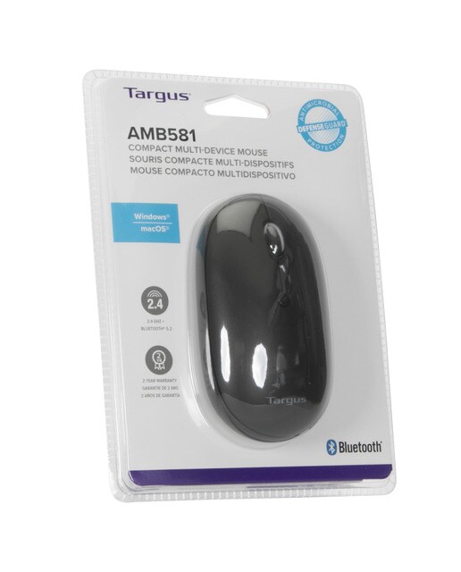 Ratón óptico inalámbrico Targus, tamaño compacto, antimicrobiano, modo dual, Bluetooth y 2.4 GHz Negro-9