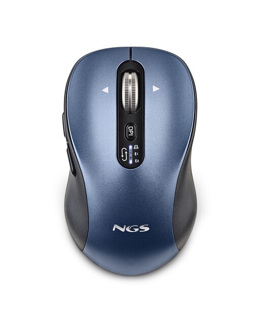Ratón inalámbrico recargable NGS Infinity-RB multidispositivo Negro / Azul-1