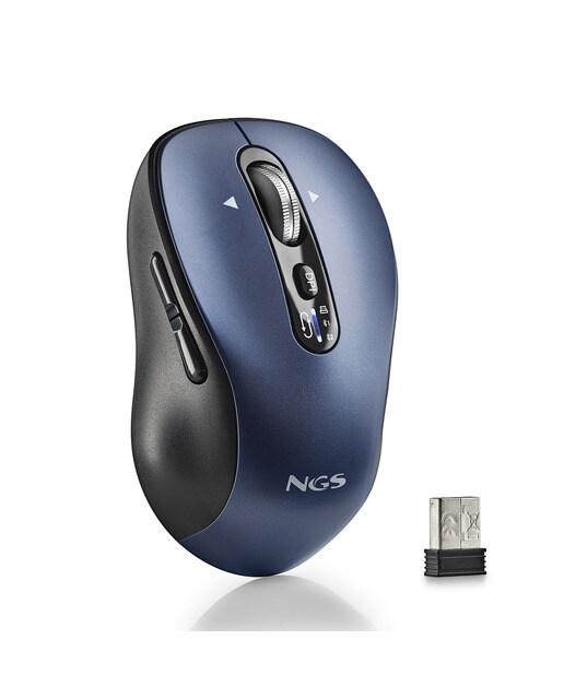 Ratón inalámbrico recargable NGS Infinity-RB multidispositivo Negro / Azul-2