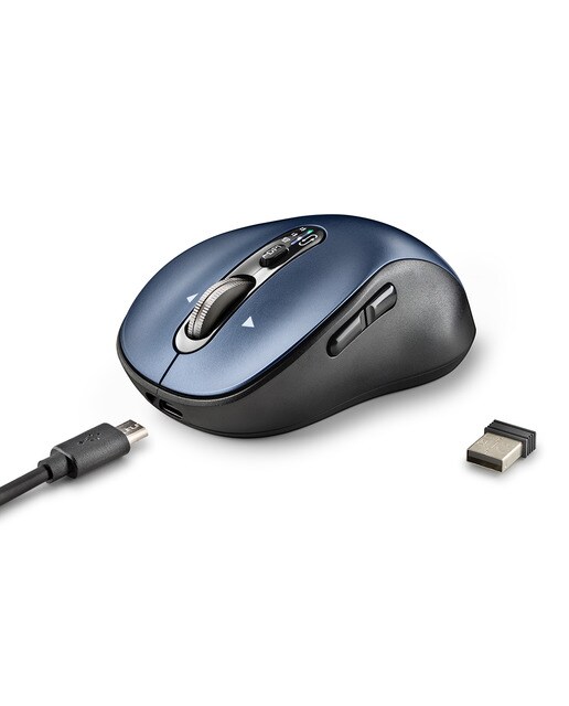 Ratón inalámbrico recargable NGS Infinity-RB multidispositivo Negro / Azul-4