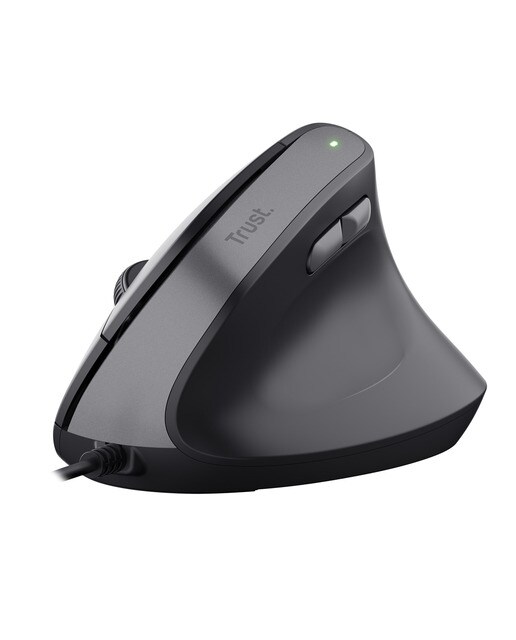 Ratón vertical con cable Trust Bayo II - Negro / Gris Negro / Gris-3