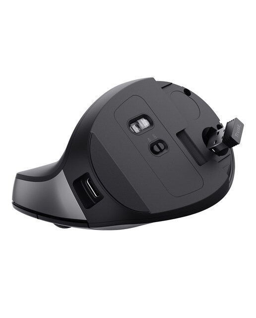 Ratón vertical inalámbrico Trust Bayo II Negro / Gris-4