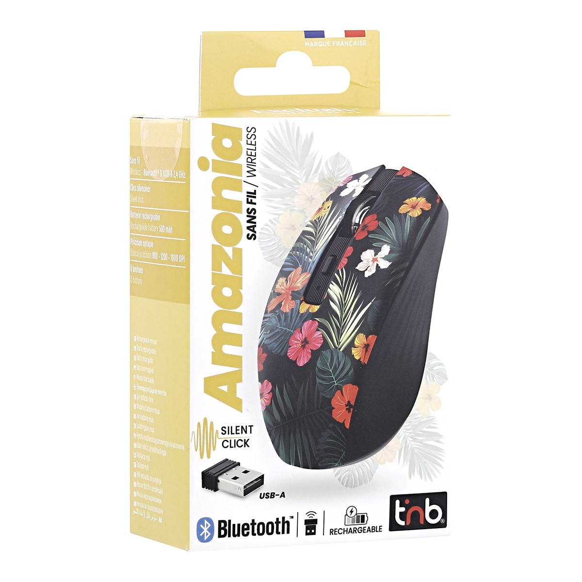 Ratón inalámbrico T'nB AMAZONIA recargable, Bluetooth Negro-3