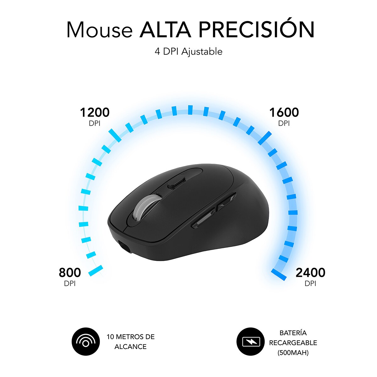 Ratón Subblim Comfort Ergo Dual Mouse Battery Negro-3