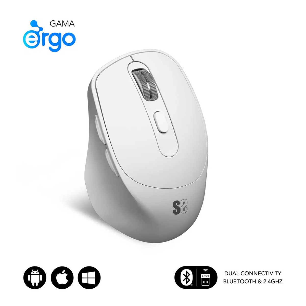 Ratón Subblim Comfort Ergo Dual Mouse Battery - Blanco Blanco-2