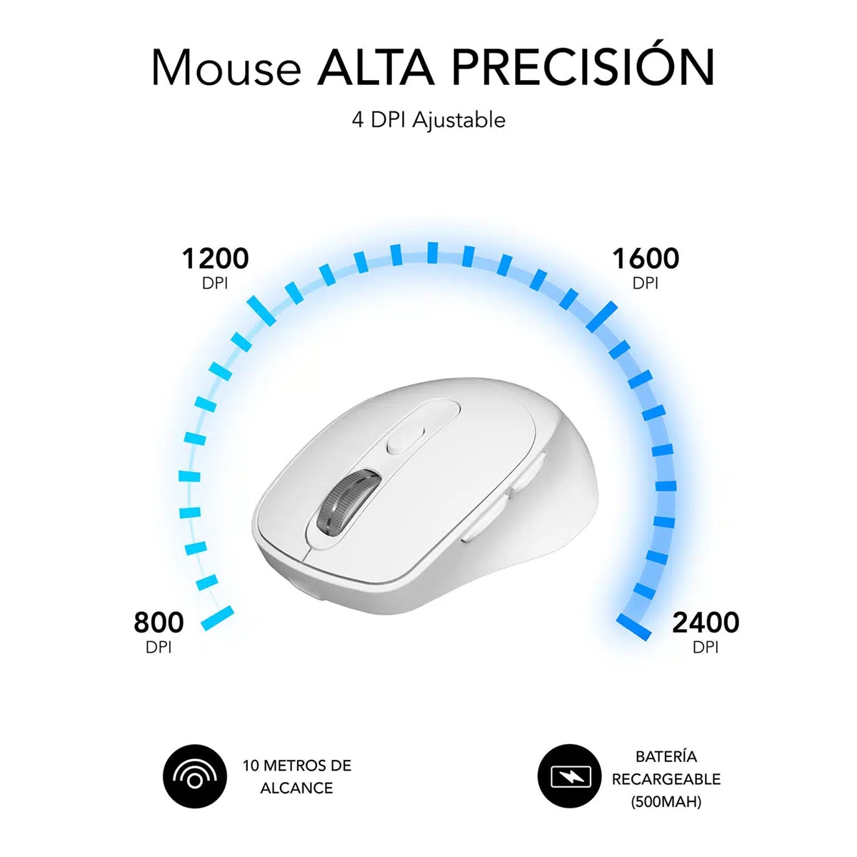Ratón Subblim Comfort Ergo Dual Mouse Battery - Blanco Blanco-4