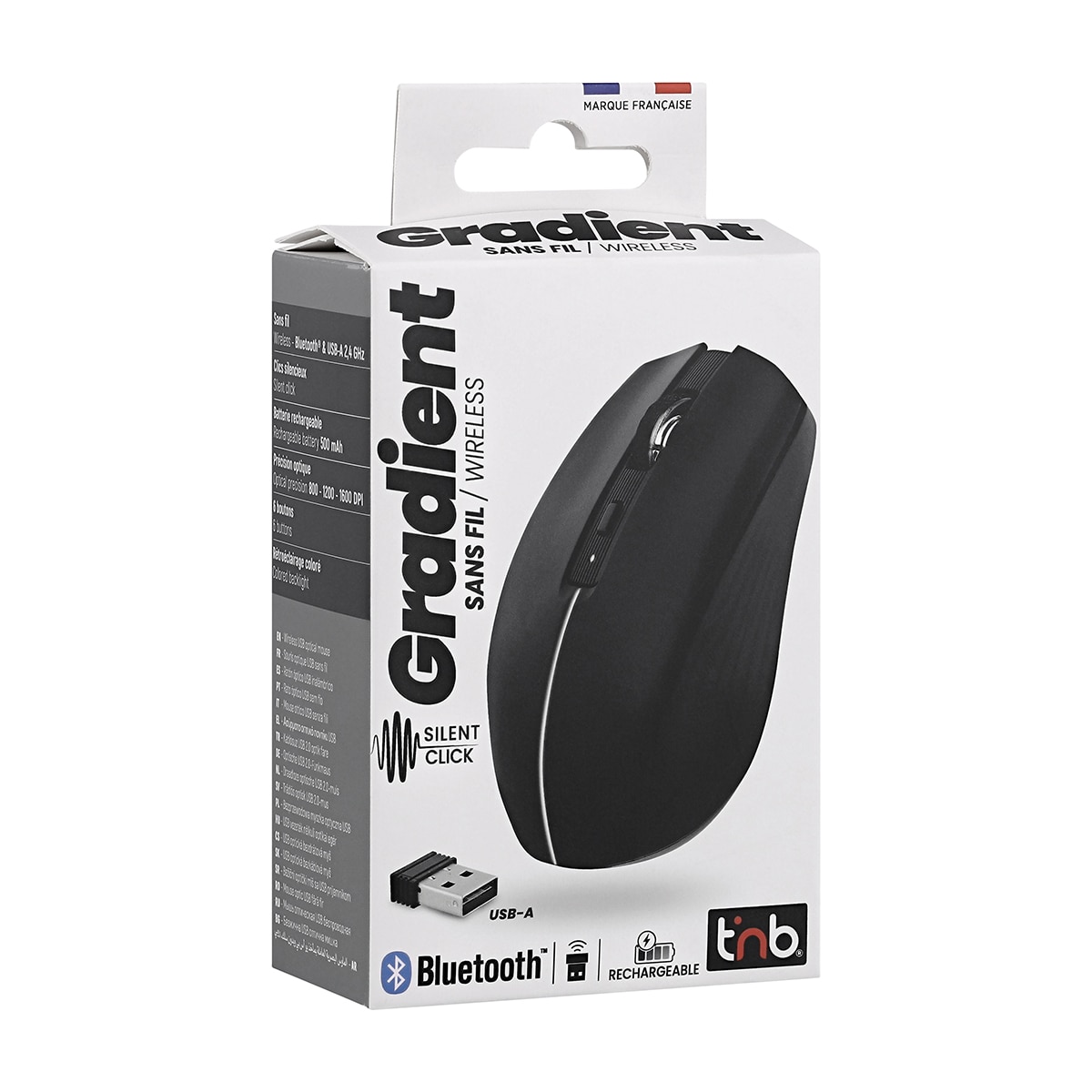 Ratón inalámbrico recargable T'nB Gradient Dual Connect negro Negro-5