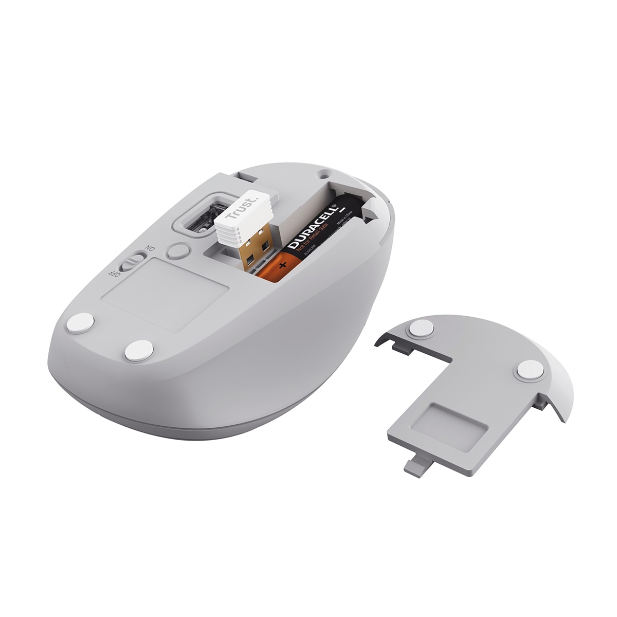 Ratón inalámbrico y compacto multidispositivo Yvi+ blanco Blanco / Gris-4