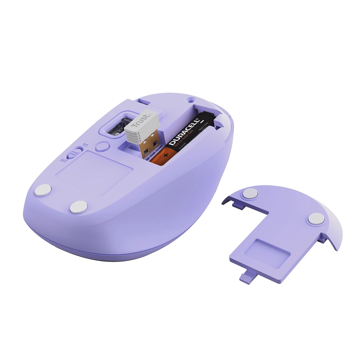 Ratón inalámbrico y compacto multidispositivo Yvi+ púrpura Púrpura-4