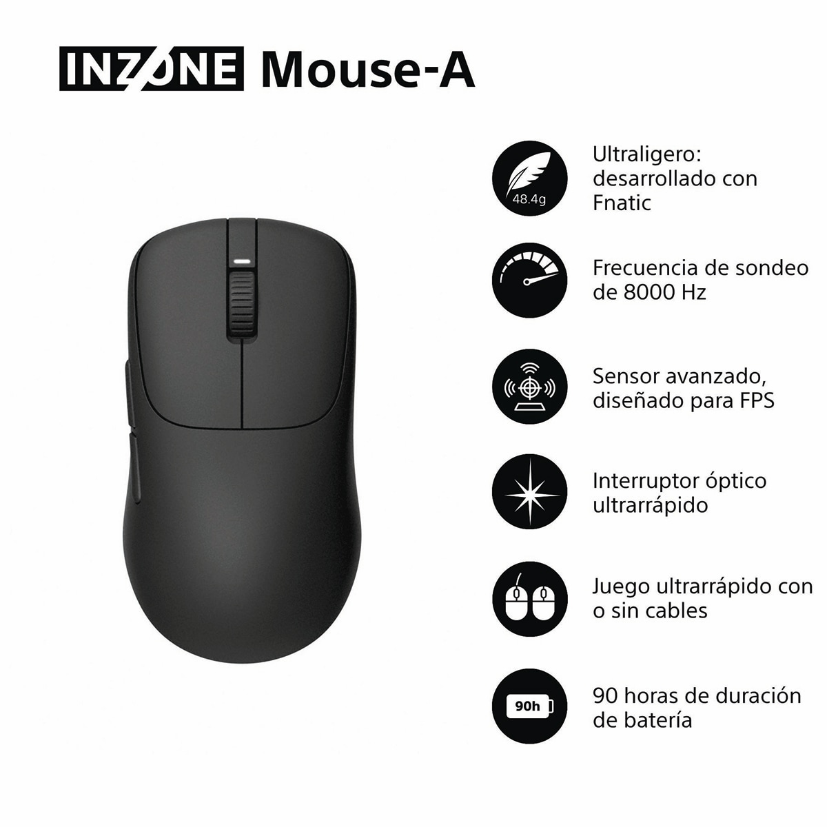 Ratón Gaming inalámbrico Sony INZONE Mouse-A Negro-3