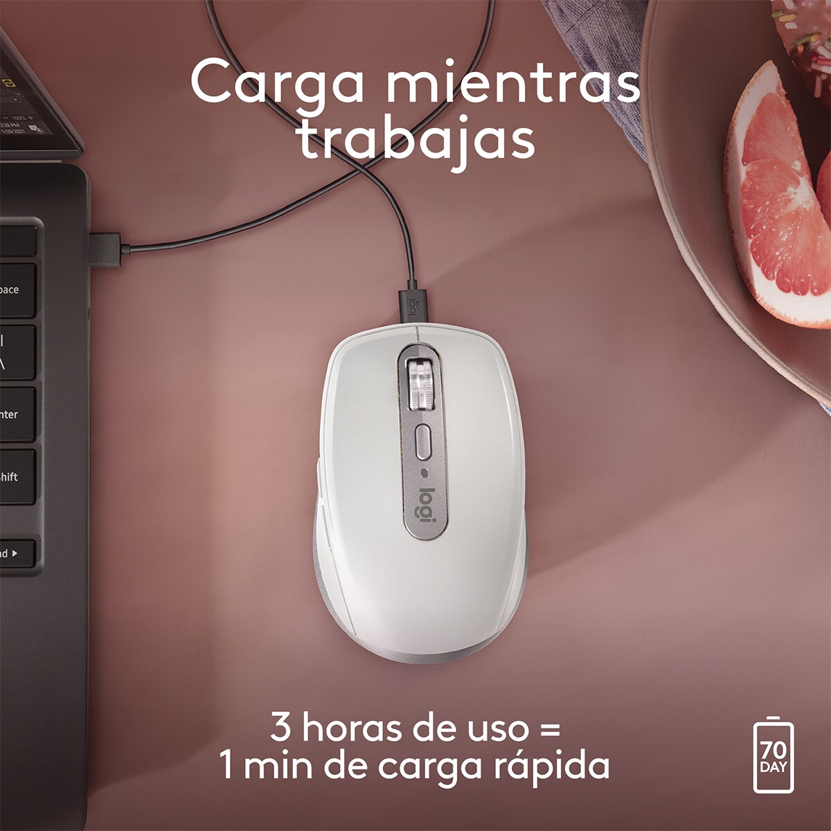Ratón inalámbrico Logitech MX Anywhere 3S para Mac Gris claro-3