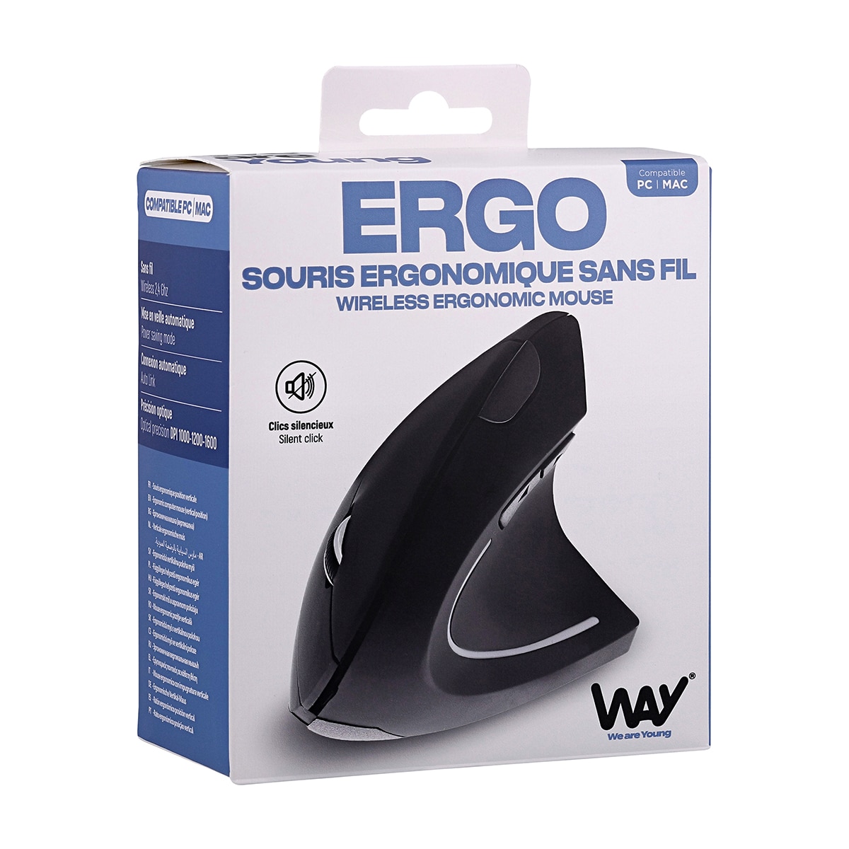 Ratón inalámbrico ergonómico vertical T'nB WAY Negro-2