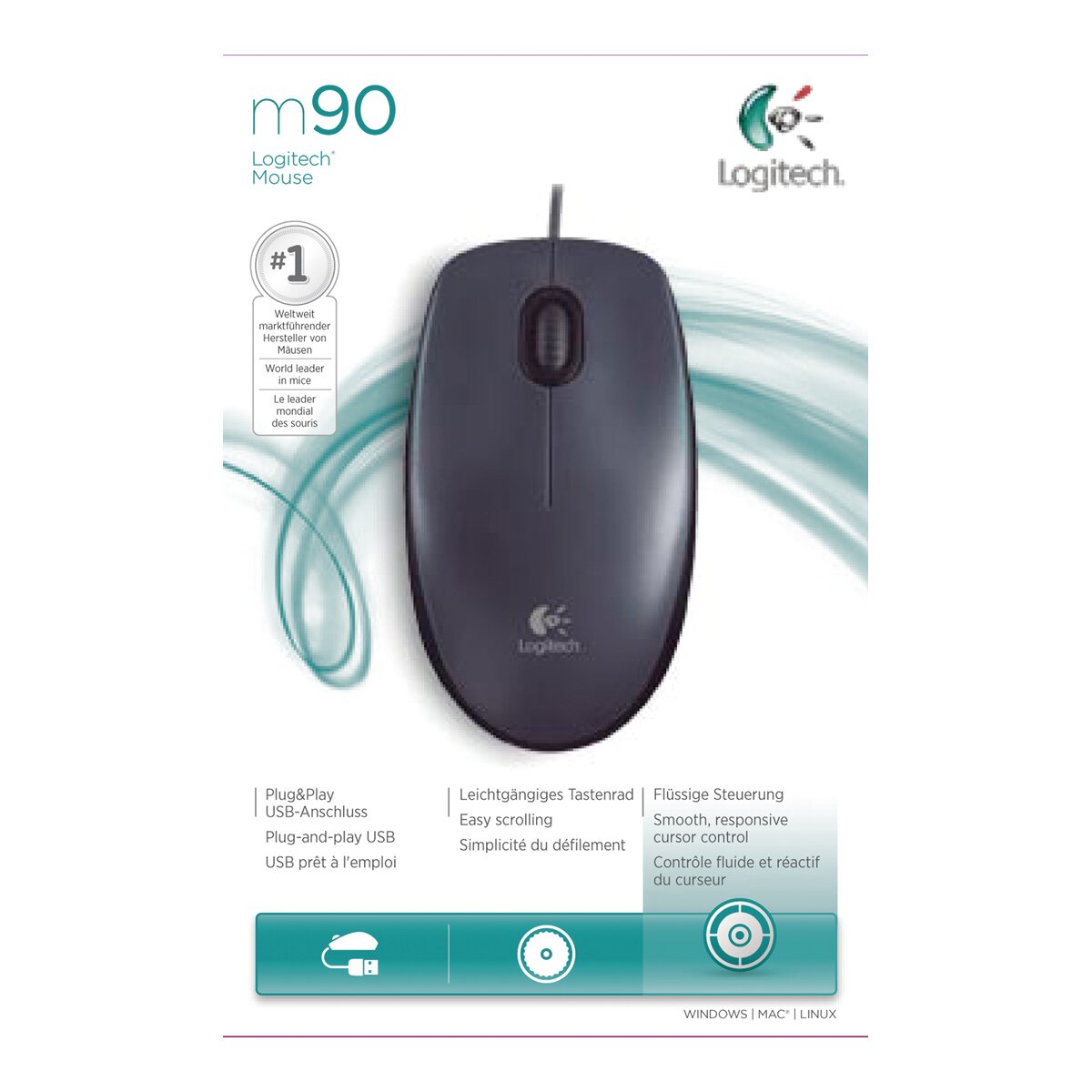 Ratón óptico Logitech M90 Negro 4