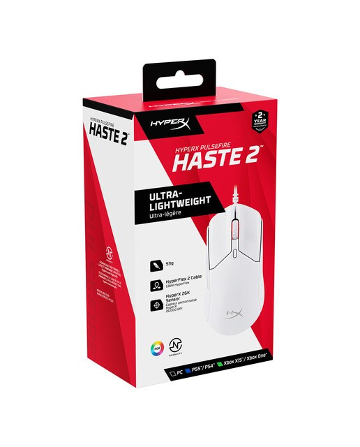 Ratón Gaming con cable HyperX Pulsefire Haste 2 - Blanco Blanco-9