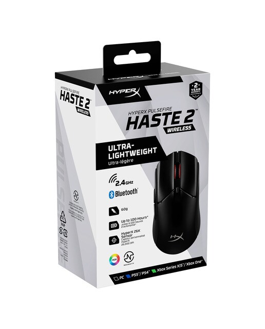Ratón Gaming inalámbrico HyperX Pulsefire Haste 2 negro Negro-9