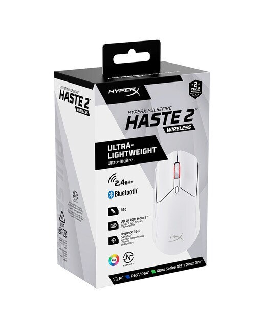 Ratón Gaming inalámbrico HyperX Pulsefire Haste 2 - Blanco Blanco-9