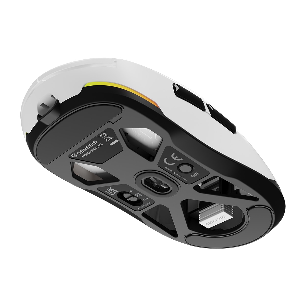 Ratón Gaming Genesis Zircon 660, RF Wireless + Bluetooth + USB-A Blanco-11