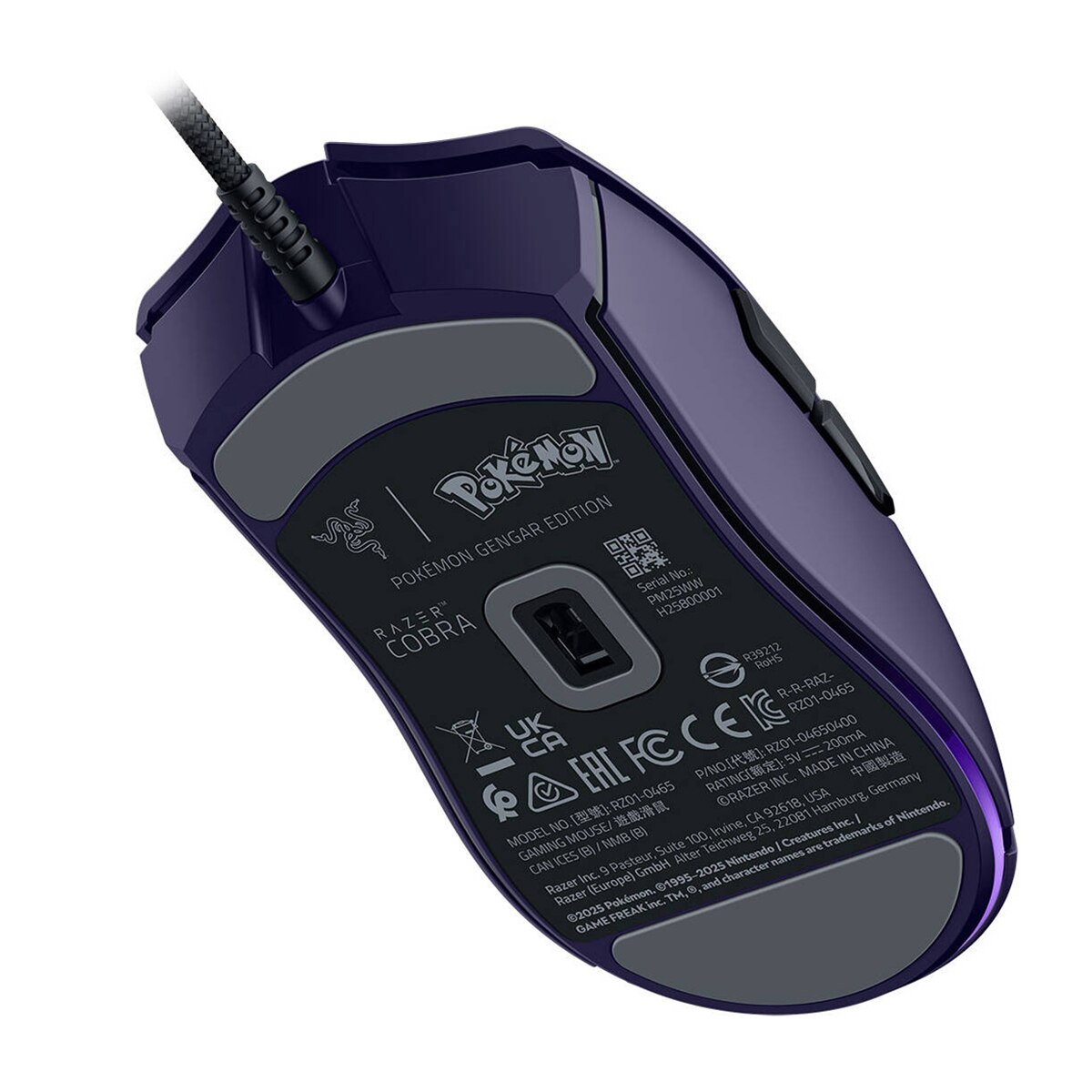 Ratón Gaming con cable Razer Cobra Pokémon Gengar Edition RGB ultra ligero Morado-4