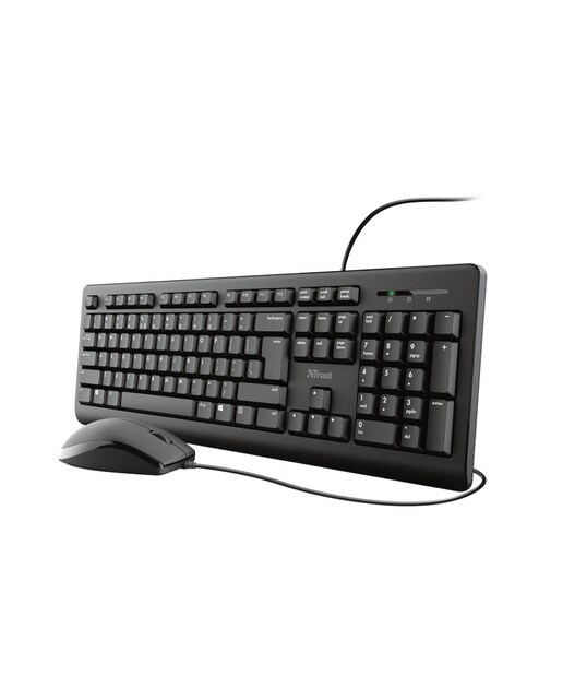 Pack de teclado y ratón con cable Trust Primo Negro-1