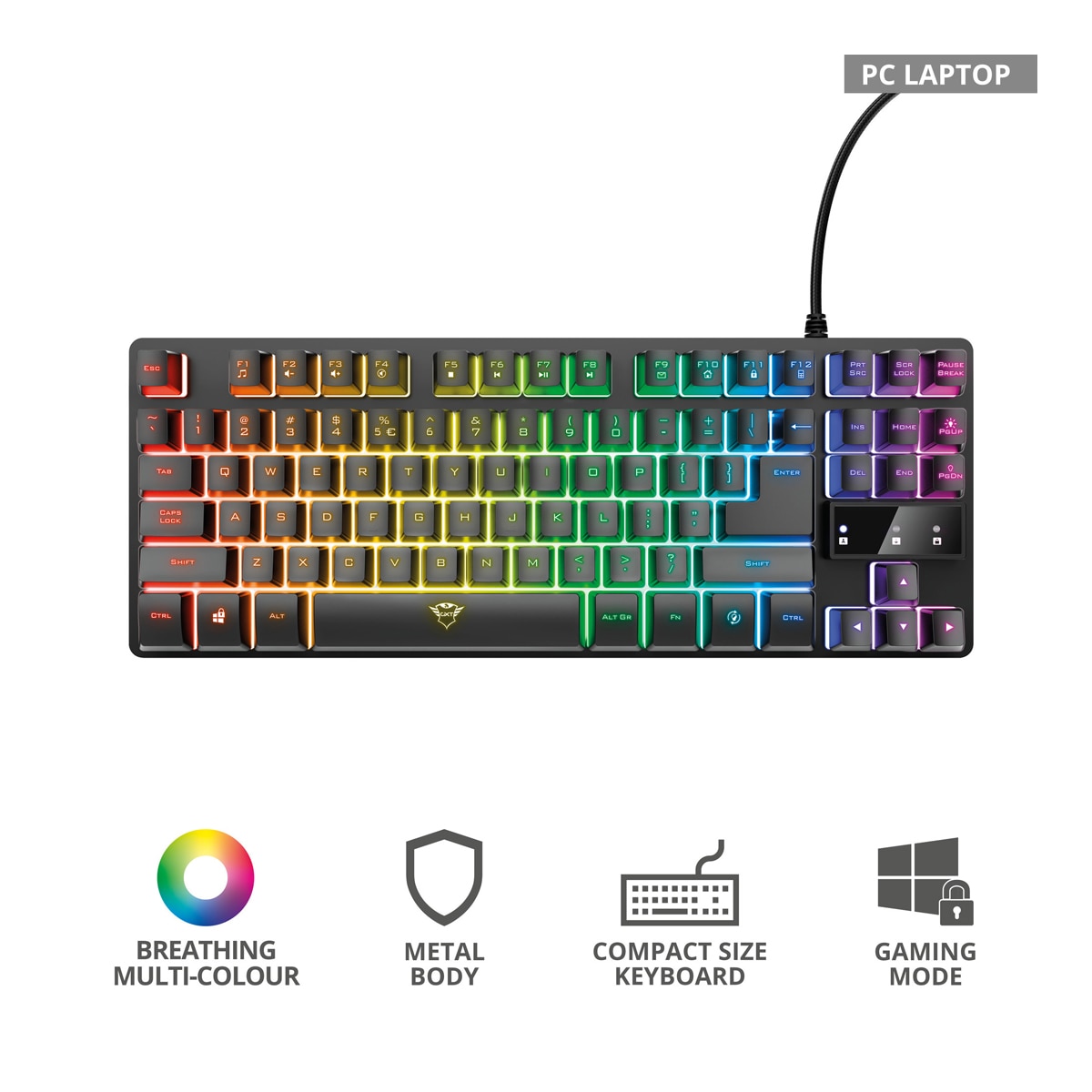 Teclado Gaming Trust GXT 833 Thado con iluminación TKL Negro-5
