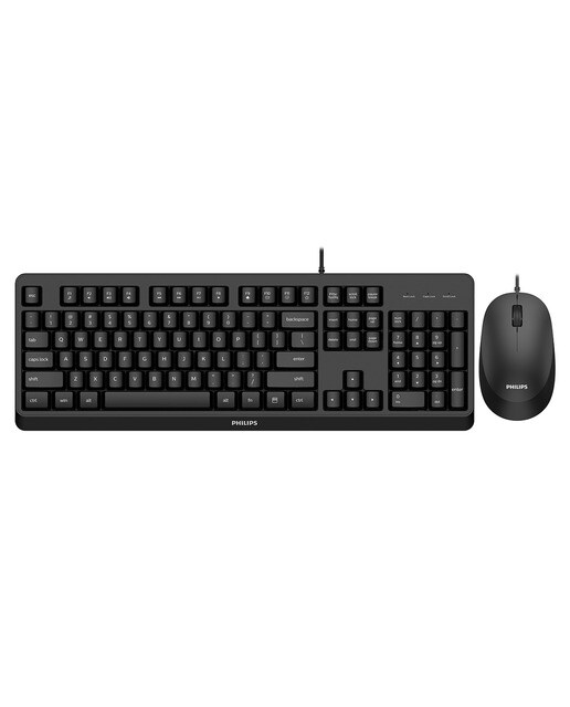 Teclado + Ratón con cable Philips SPT6207BL/16 Negro-1