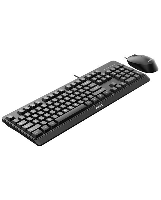Teclado + Ratón con cable Philips SPT6207BL/16 Negro-4