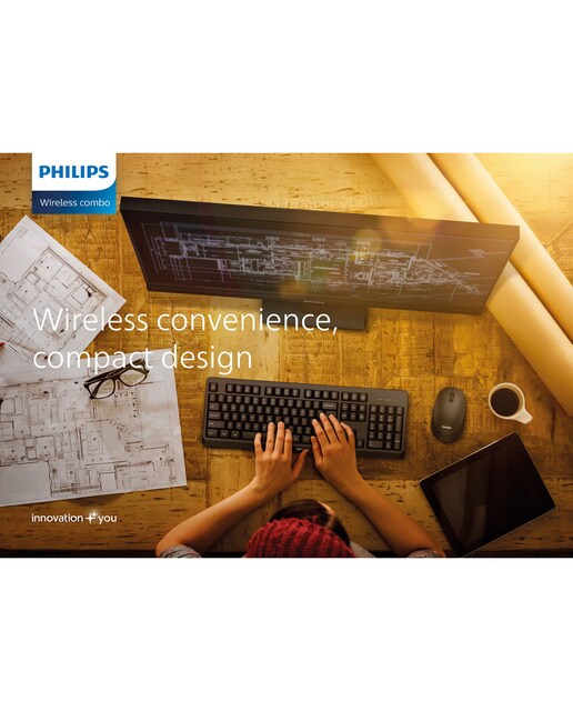 Teclado + Ratón inalámbricos Philips SPT6307BL/16 Negro-5