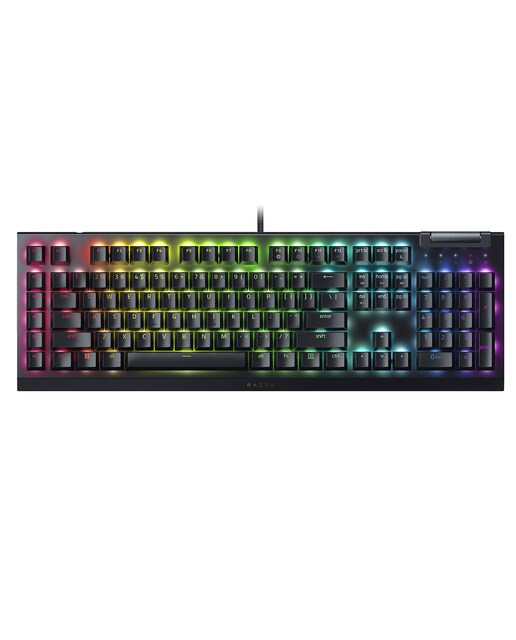 Razer - Teclado Gaming Razer BlackWidow V4 X con switches amarillos.