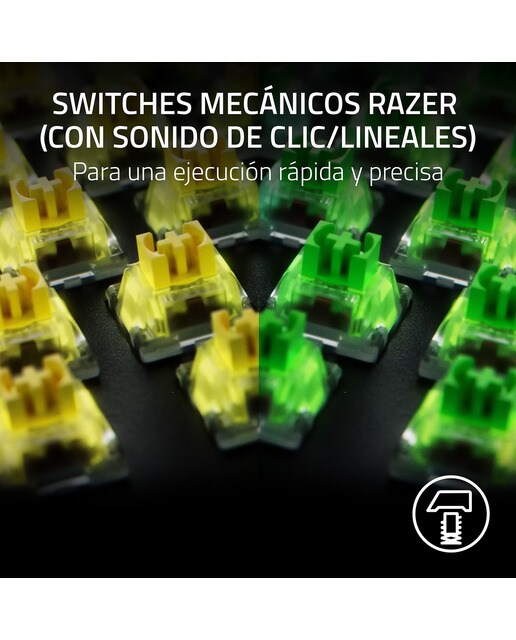 Teclado Gaming Razer BlackWidow V4 X con switches amarillos - Negro Negro-6