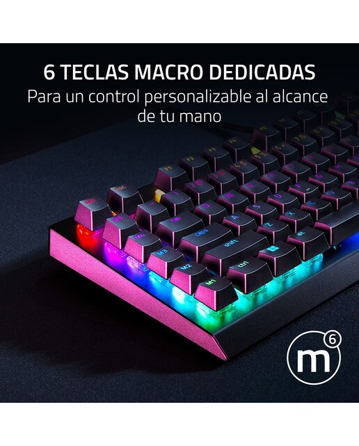 Teclado Gaming Razer BlackWidow V4 X con switches amarillos - Negro Negro-7
