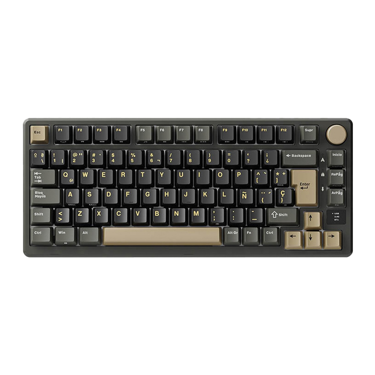 Teclado Gaming Royal Kludge RKM75 ISO-ES Hot-Swappable Switch Silver Speed Wireless Phantom Negro-2