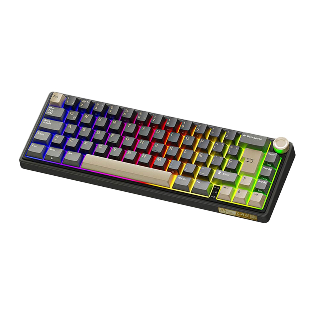 Teclado Gaming Royal Kludge RKR65 ISO-ES Hot-Swappable Switch Chartreuse Phantom Negro-3
