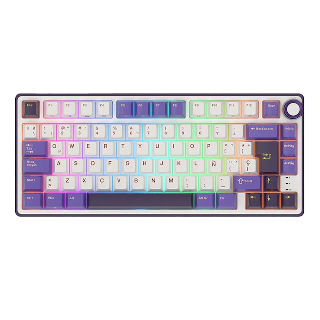 Imagen 0 de Teclado Gaming Royal Kludge RKR75 ISO-ES Hot-Swappable Switch Silver Speed Blackberry