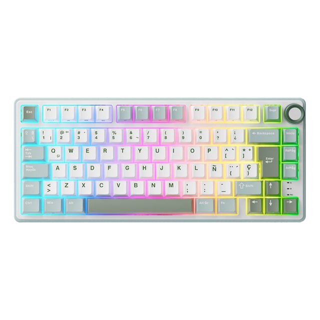 Imagen 0 de Teclado Gaming Royal Kludge RKR75 ISO-ES Hot-Swappable Switch Silver Speed Skycyan