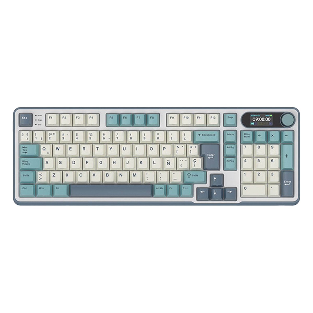 Teclado Gaming Royal Kludge RKS98 ISO-ES Hot-Swappable Switch Brown Wireless Light Cloud Gris-2