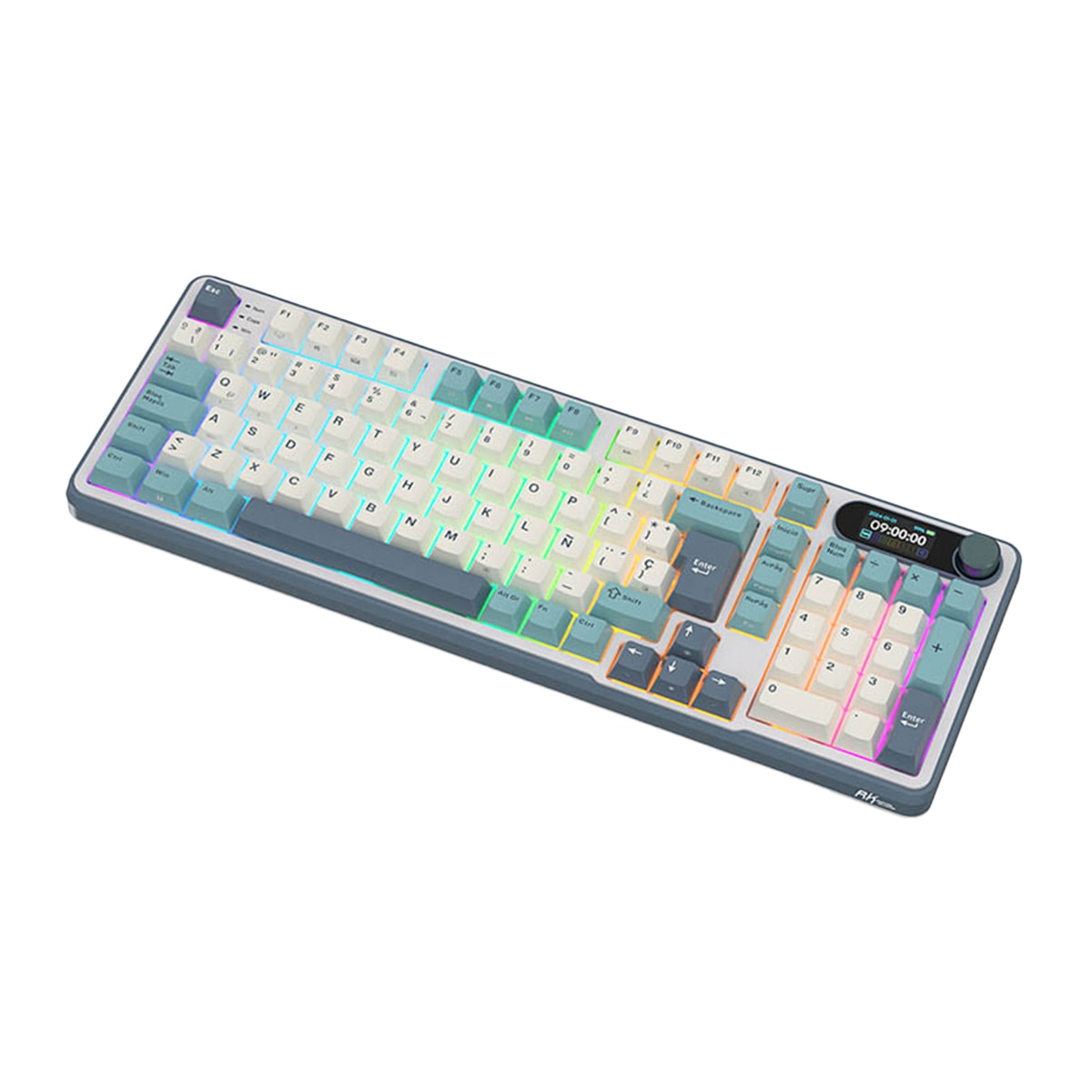 Teclado Gaming Royal Kludge RKS98 ISO-ES Hot-Swappable Switch Brown Wireless Light Cloud Gris-3