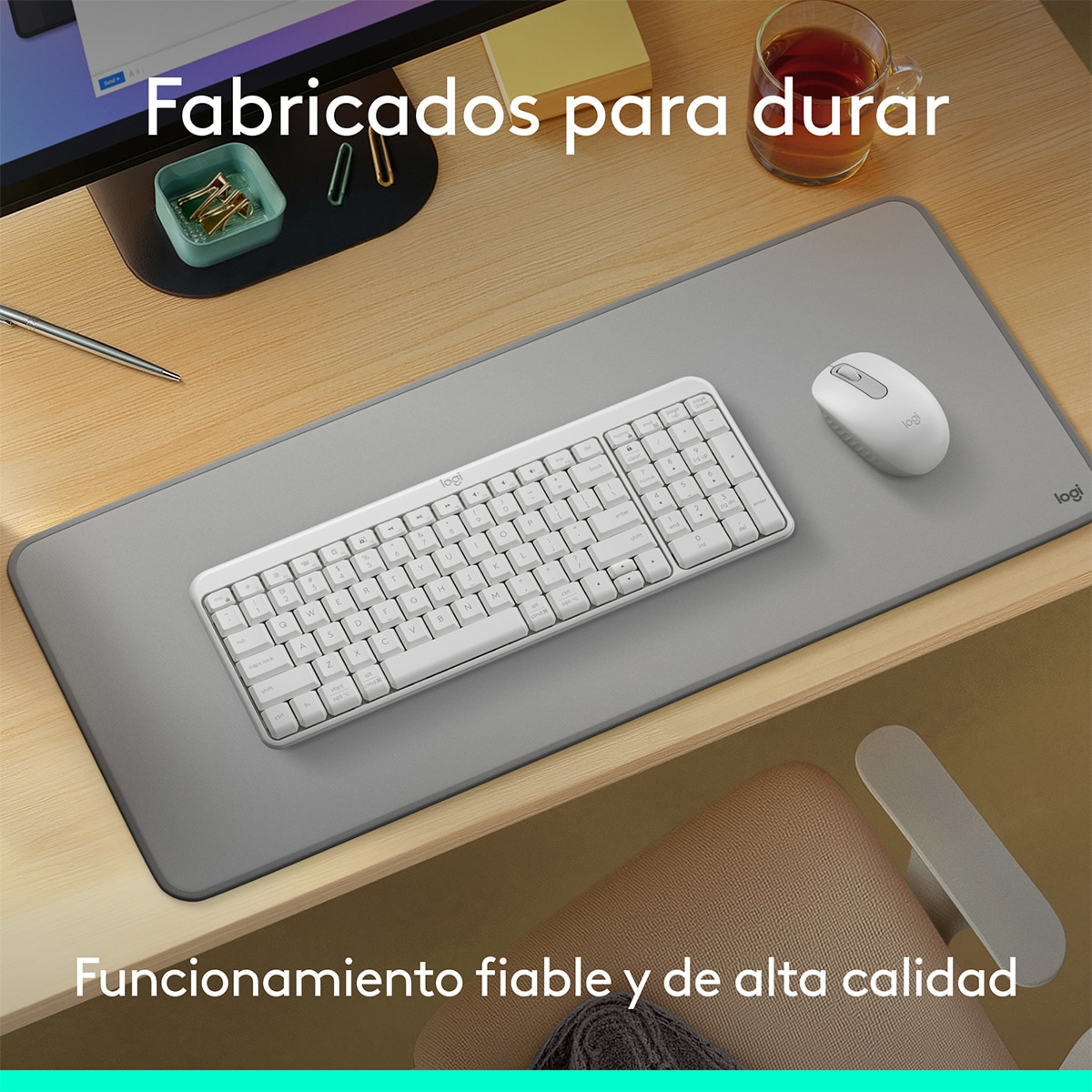 Combo de teclado y ratón inalámbricos Logitech MK 250 blanco Blanco-3