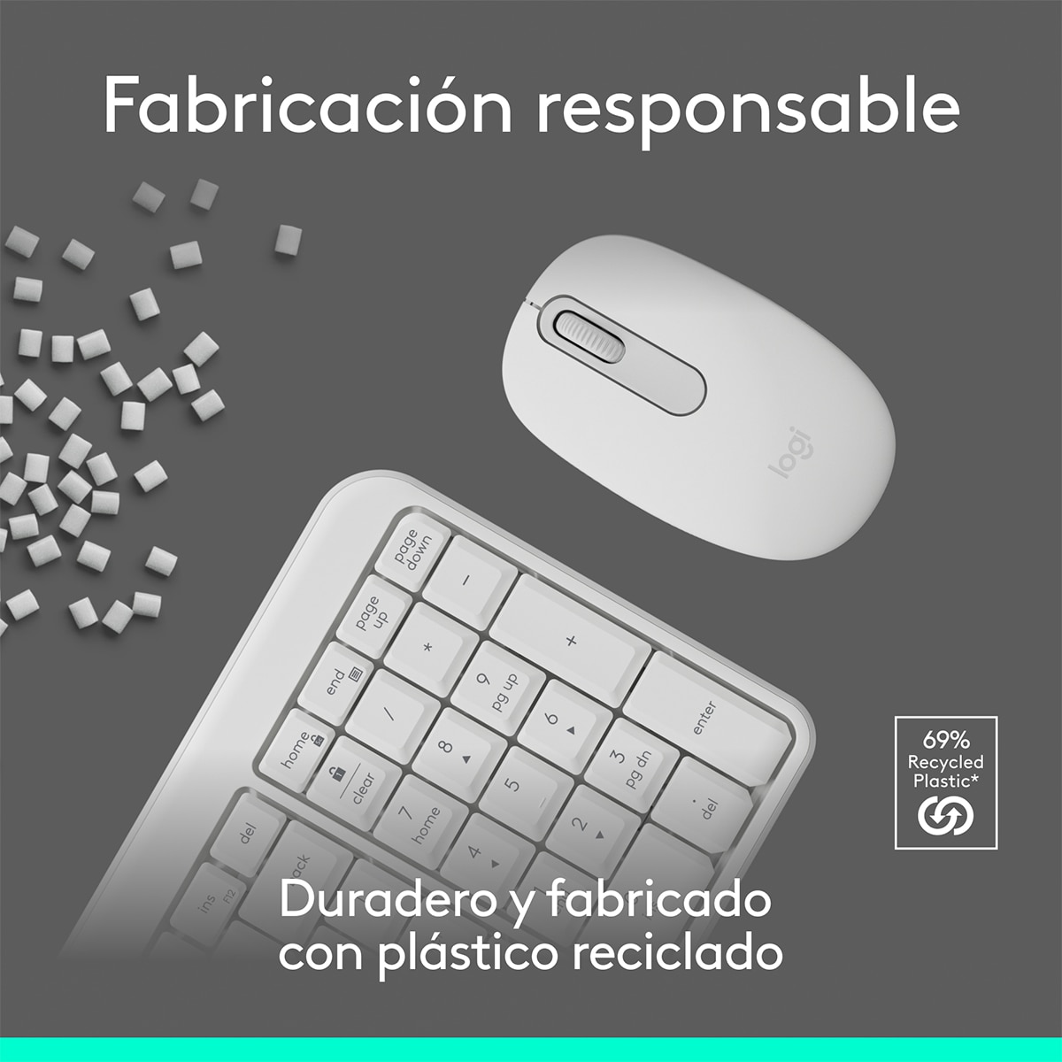 Combo de teclado y ratón inalámbricos Logitech MK 250 blanco Blanco-6